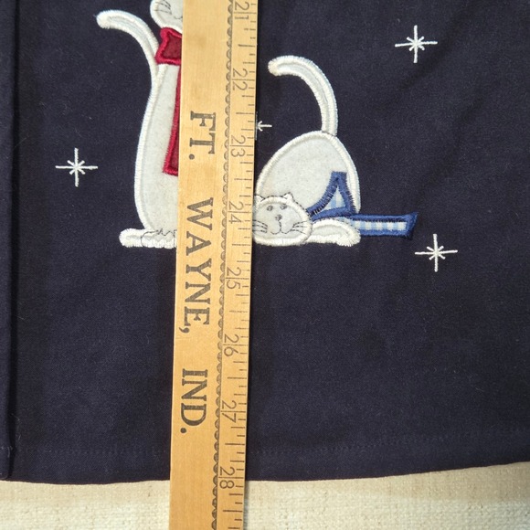 Breckenridge Christmas Cat Top Size S Nazy Soft Suede Embroidered Holiday Shirt - Picture 8 of 9